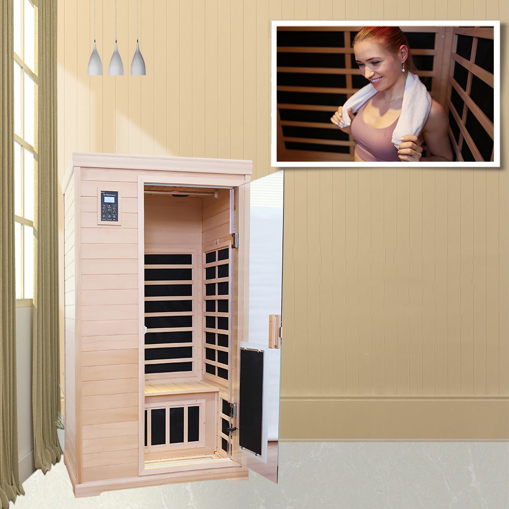 Two-person Far-infrared Hemlock indoor sauna room - Image 4