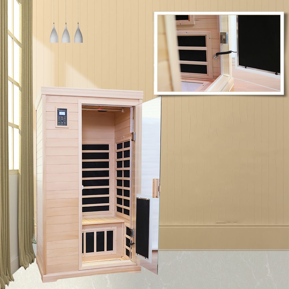Two-person Far-infrared Hemlock indoor sauna room - Image 5